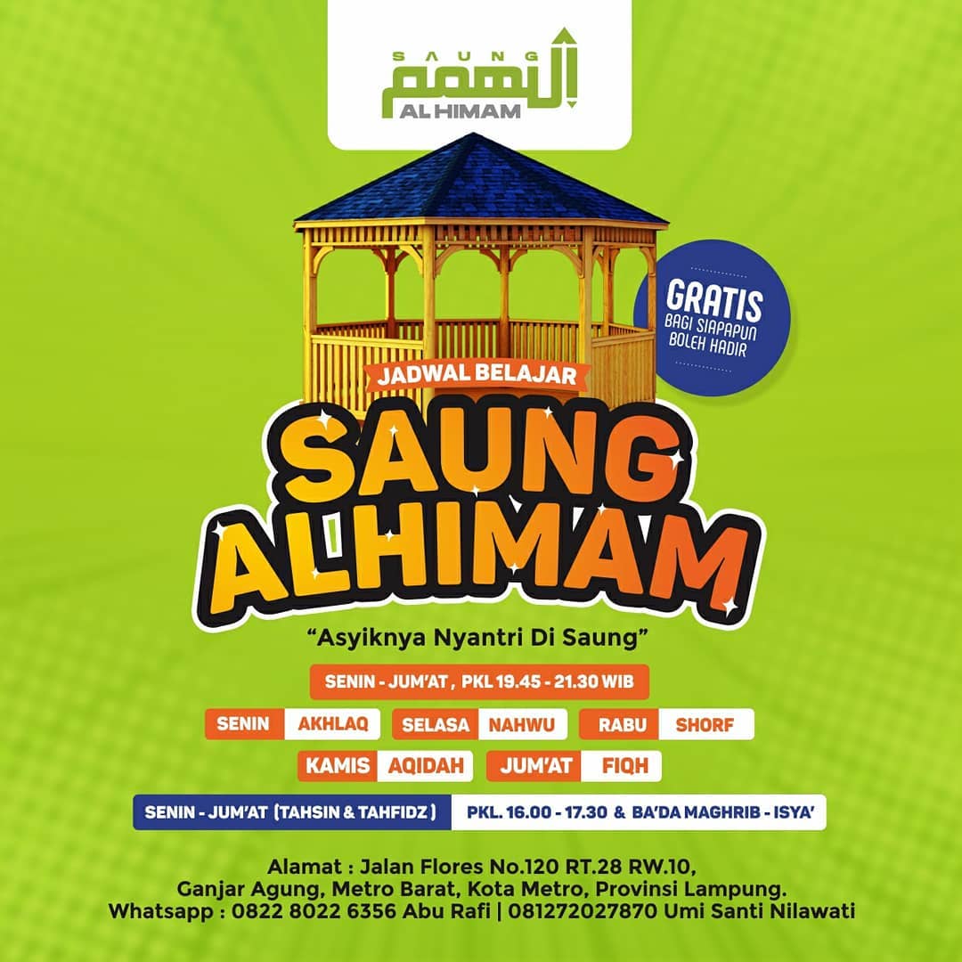 Jadwal Kegiatan Saung Tahfidz